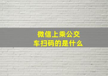 微信上乘公交车扫码的是什么