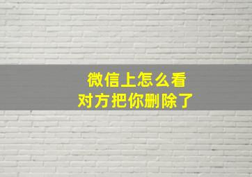 微信上怎么看对方把你删除了