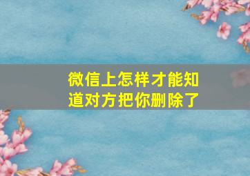 微信上怎样才能知道对方把你删除了