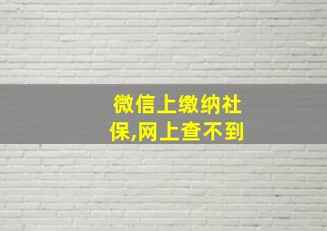 微信上缴纳社保,网上查不到