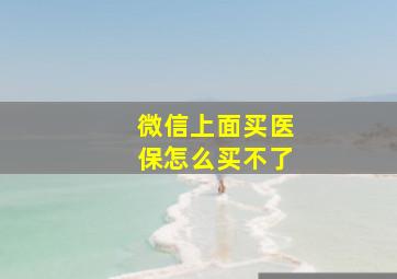 微信上面买医保怎么买不了