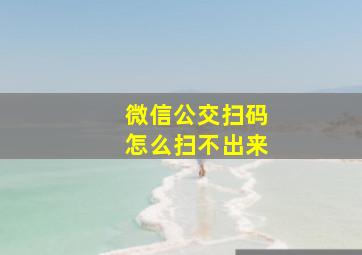 微信公交扫码怎么扫不出来