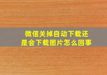 微信关掉自动下载还是会下载图片怎么回事