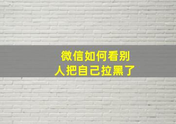 微信如何看别人把自己拉黑了