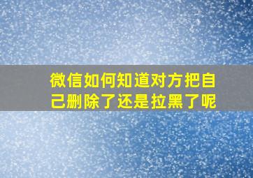 微信如何知道对方把自己删除了还是拉黑了呢