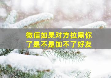 微信如果对方拉黑你了是不是加不了好友