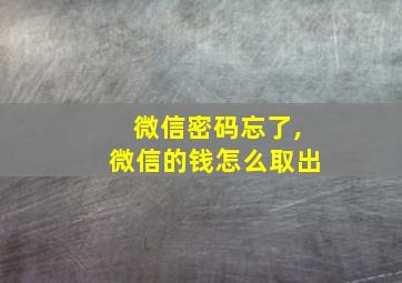 微信密码忘了,微信的钱怎么取出