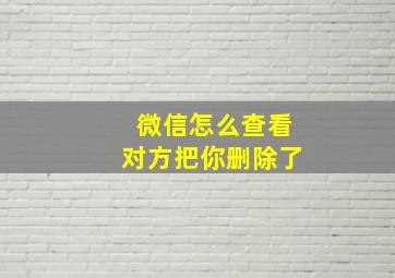 微信怎么查看对方把你删除了