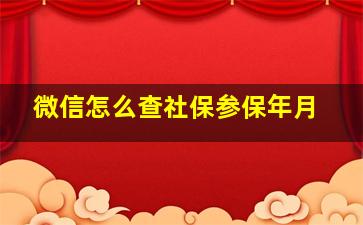 微信怎么查社保参保年月