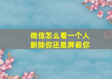 微信怎么看一个人删除你还是屏蔽你