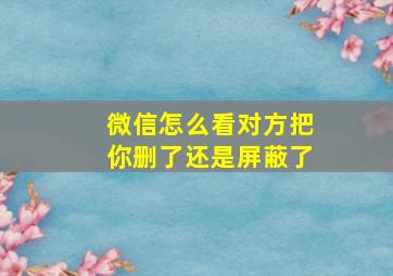 微信怎么看对方把你删了还是屏蔽了