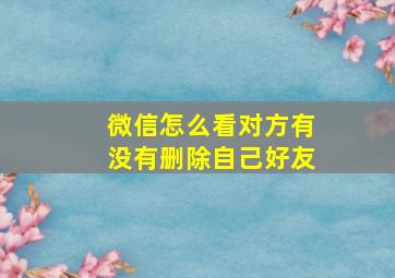 微信怎么看对方有没有删除自己好友