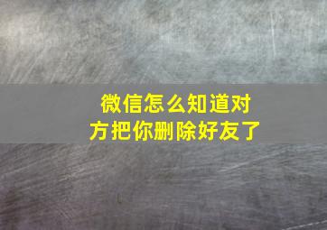 微信怎么知道对方把你删除好友了