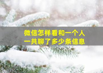 微信怎样看和一个人一共聊了多少条信息