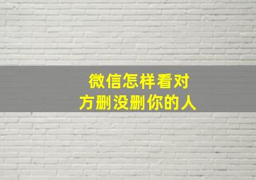 微信怎样看对方删没删你的人