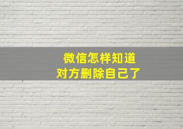 微信怎样知道对方删除自己了