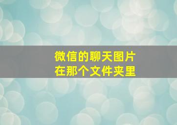 微信的聊天图片在那个文件夹里