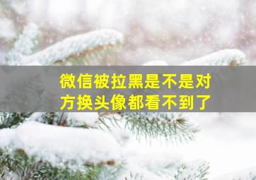 微信被拉黑是不是对方换头像都看不到了