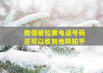 微信被拉黑电话号码还可以收到他吗知乎