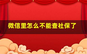 微信里怎么不能查社保了