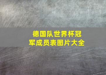 德国队世界杯冠军成员表图片大全