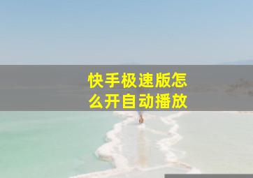 快手极速版怎么开自动播放