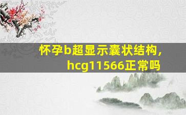 怀孕b超显示囊状结构,hcg11566正常吗