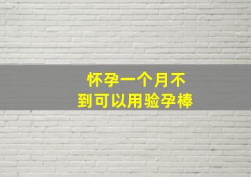 怀孕一个月不到可以用验孕棒