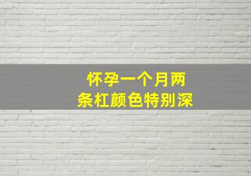 怀孕一个月两条杠颜色特别深