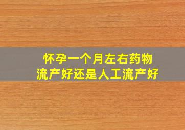 怀孕一个月左右药物流产好还是人工流产好