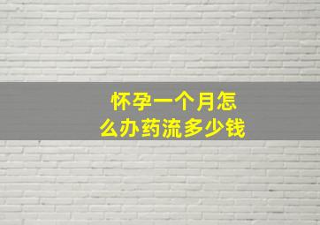 怀孕一个月怎么办药流多少钱