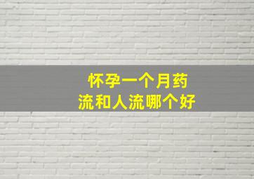 怀孕一个月药流和人流哪个好