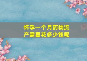 怀孕一个月药物流产需要花多少钱呢