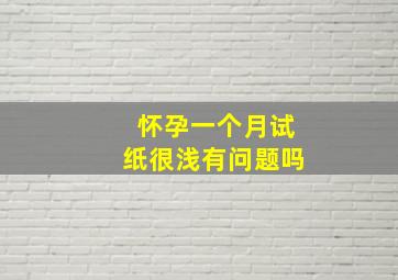 怀孕一个月试纸很浅有问题吗