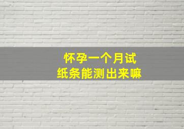 怀孕一个月试纸条能测出来嘛