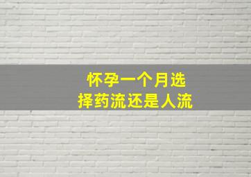 怀孕一个月选择药流还是人流