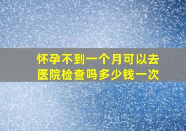 怀孕不到一个月可以去医院检查吗多少钱一次