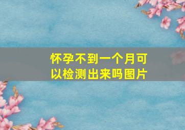 怀孕不到一个月可以检测出来吗图片