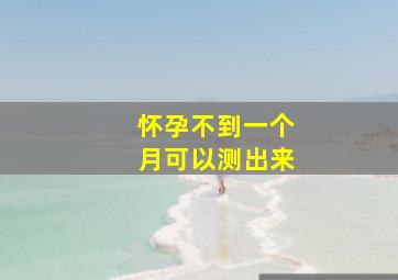 怀孕不到一个月可以测出来