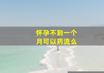 怀孕不到一个月可以药流么