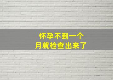 怀孕不到一个月就检查出来了