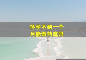 怀孕不到一个月能做药流吗