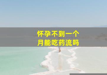 怀孕不到一个月能吃药流吗