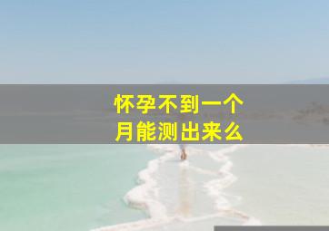 怀孕不到一个月能测出来么