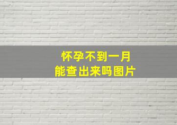 怀孕不到一月能查出来吗图片