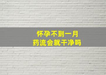 怀孕不到一月药流会就干净吗