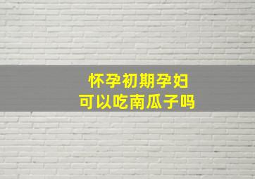 怀孕初期孕妇可以吃南瓜子吗