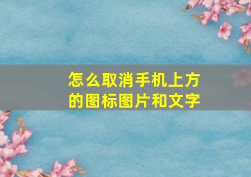 怎么取消手机上方的图标图片和文字