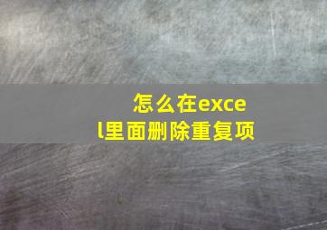 怎么在excel里面删除重复项