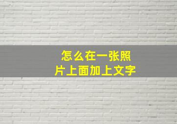 怎么在一张照片上面加上文字